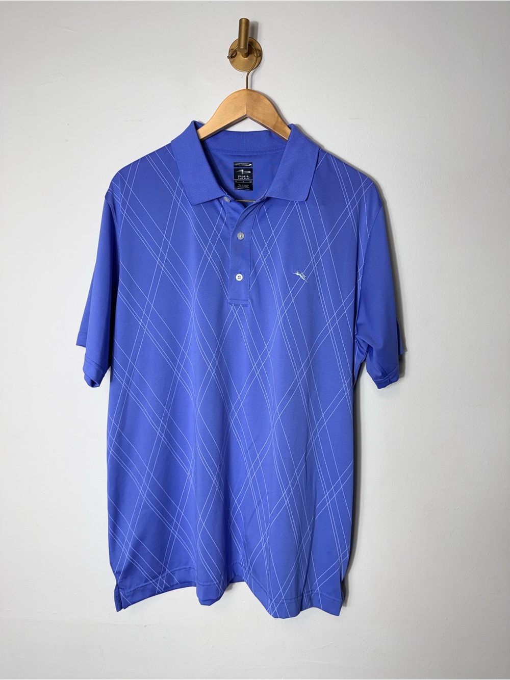 Page & Tuttle Men’s Golf Polo Dancing Rabbit Club Embroidered Purple Size L